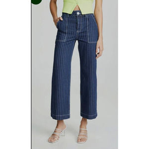 Rachel Antonoff Romeo Wide Leg High Rise Railroad Striped Jeans. Size 6